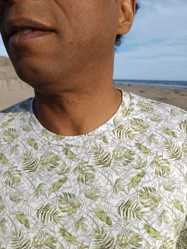 Jersey coton BIO imprimé feuille – Image 5