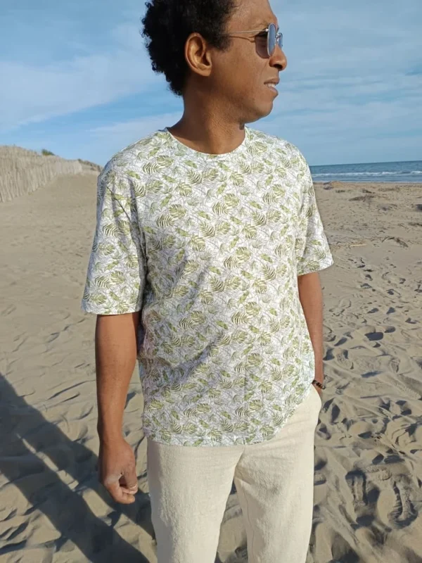 Jersey coton BIO imprimé feuille – Image 7