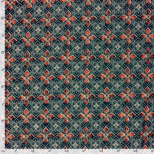 Tissu indien fleurs indigo – Image 3