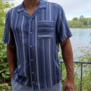 Kit couture chemisette Ernesto bleu